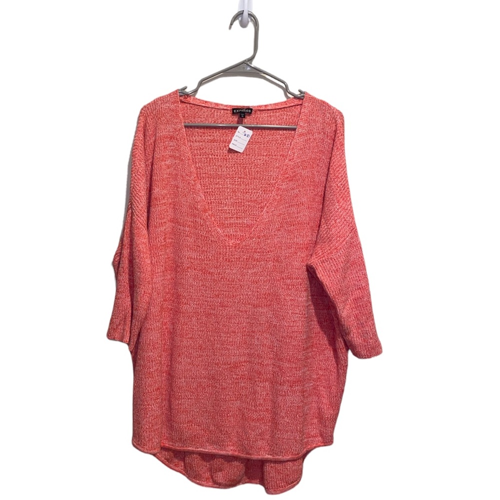 [Express] Coral Colored V Neck Sweater